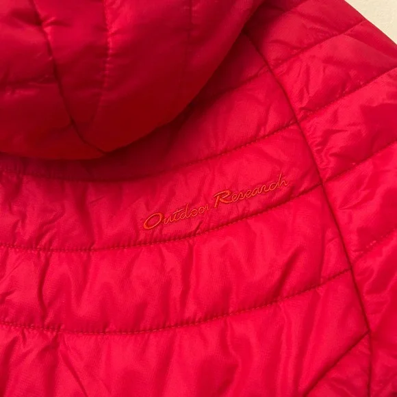 Outdoor Research Jacket Womens M Red Breva Quilted Hooded Primaloft Puffer - Picture 5 of 12
